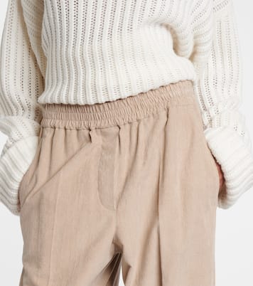 Cotton corduroy wide-leg pants | Brunello Cucinelli