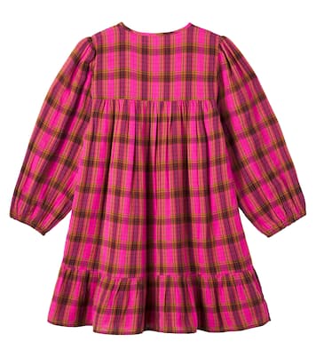 Embroidered floral checked cotton dress | Louise Misha