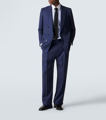 Pantalon droit en laine, lin et soie | Tom Ford