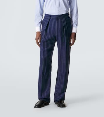 Pantalon droit en laine, lin et soie | Tom Ford