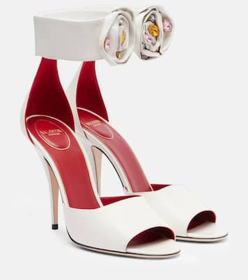 Drip Rose embellished leather sandals | Valentino Garavani