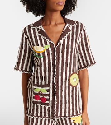Sundae crochet cotton bowling shirt | Alémais