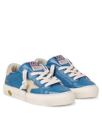May suede-trimmed leather sneakers | Golden Goose Kids