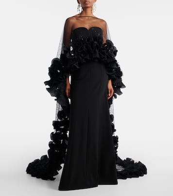 Ruffled caped gown | Jenny Packham