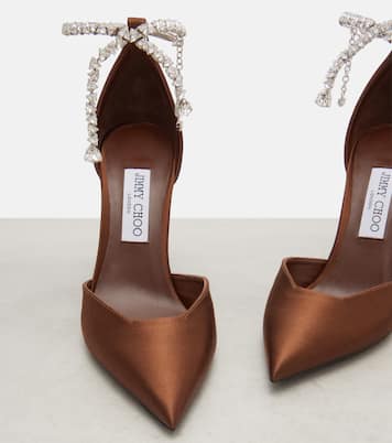Stevie 100 crystal-embellished satin pumps | Jimmy Choo
