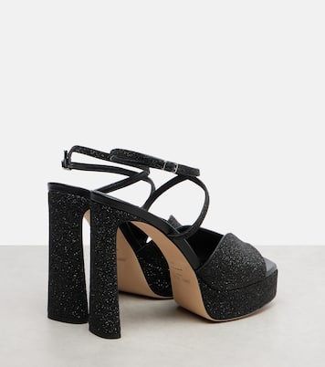 Karli 125 glitter platform sandals | Jimmy Choo
