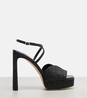Karli 125 glitter platform sandals | Jimmy Choo