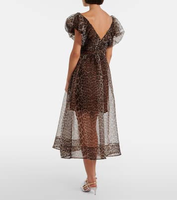 Bedrucktes Midikleid aus Organza | Ganni