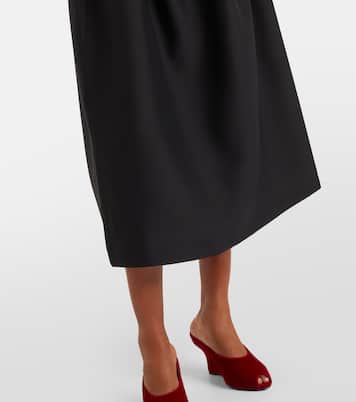 Gathered wool and silk midi skirt | Toteme