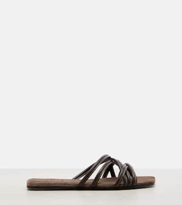 Pantoletten aus Leder | Brunello Cucinelli