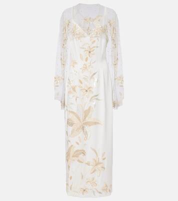 Ivory Garden embellished caped gown | Là Fuori