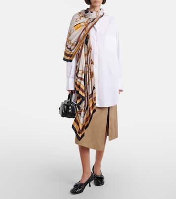 Dasca scarf-detail cotton poplin shirt dress | Acne Studios