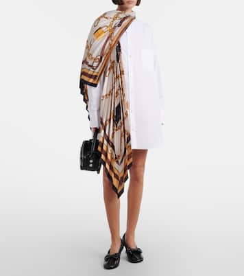 Dasca scarf-detail cotton poplin shirt dress | Acne Studios