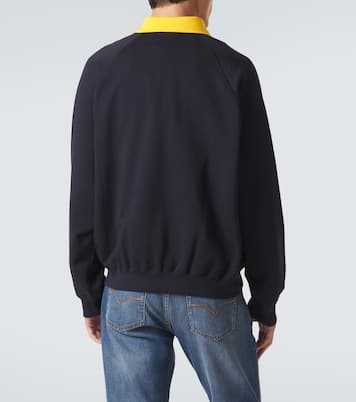 Embroidered cotton jersey polo sweatshirt | Versace