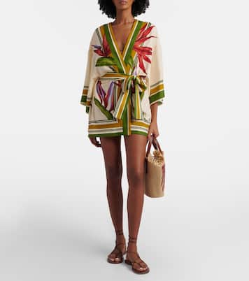 Strilitizia floral linen-blend kaftan | Farm Rio