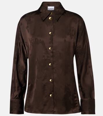 Satin jacquard shirt | Ganni