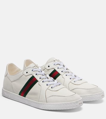 Sneakers Stretch Web Stripe aus Leder | Gucci
