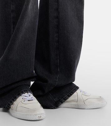 Sneakers Stretch Web Stripe aus Leder | Gucci