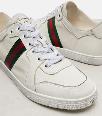 Sneakers Stretch Web Stripe aus Leder | Gucci