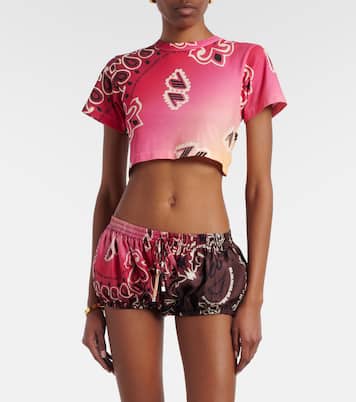 Crop top de algodón estampado | The Attico