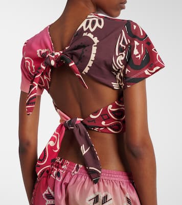 Crop top de algodón estampado | The Attico