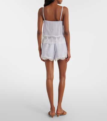 Stripe Lace silk shorts | Frame