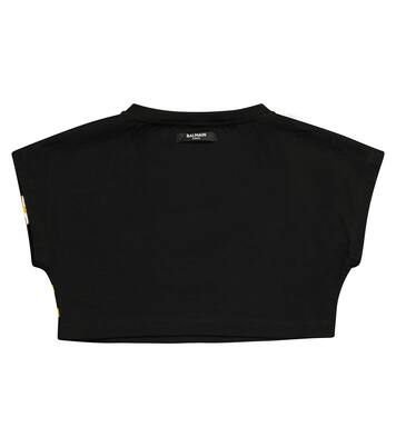 Printed cropped cotton T-shirt | Balmain Kids