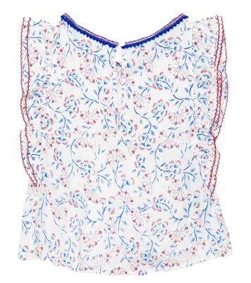 Amber floral-printed pintucked top | Poupette St Barth Kids