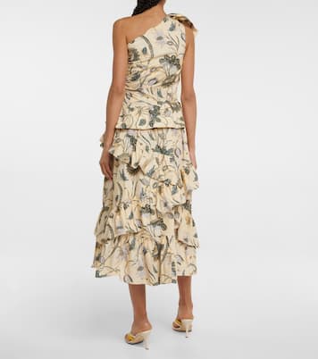 Robe midi asymétrique Ondine à fleurs | Ulla Johnson
