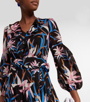 Robe midi Jaxson en crêpe à fleurs | Diane von Furstenberg