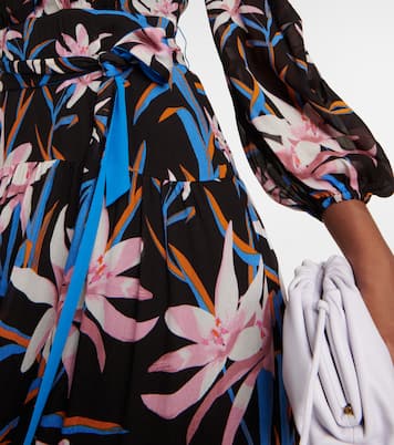 Robe midi Jaxson en crêpe à fleurs | Diane von Furstenberg