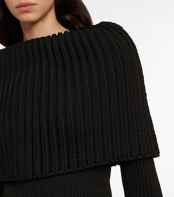 罗纹针织露肩毛衣 | Alaïa