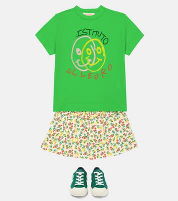 Jupe Kiwi en coton à fleurs | The Animals Observatory