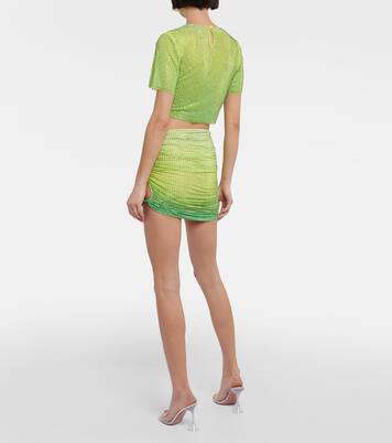 Cropped-Top mit Kristallen | Self-Portrait