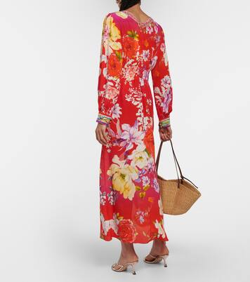 Robe longue en soie à ornements | Camilla