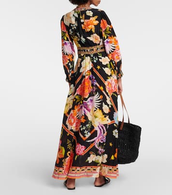 Robe longue en soie à ornements | Camilla
