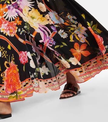 Robe longue en soie à ornements | Camilla