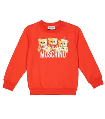 Sweat-shirt imprimé en coton mélangé à logo | Moschino Kids