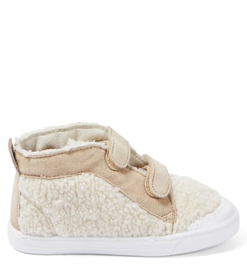 Leather-trimmed teddy sneakers | Il Gufo