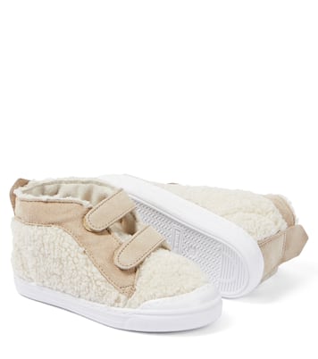 Leather-trimmed teddy sneakers | Il Gufo