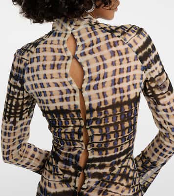 Robe midi imprimée en soie mélangée | KNWLS