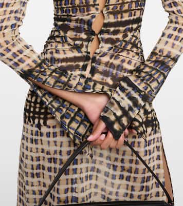 Robe midi imprimée en soie mélangée | KNWLS