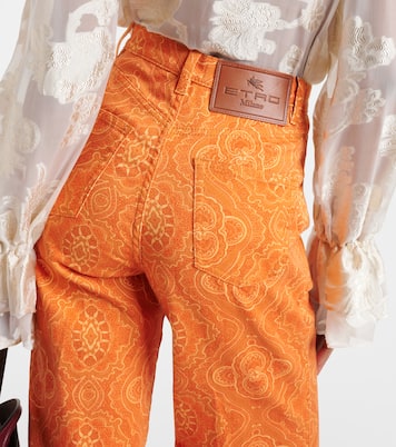 Jeans flared estampados de tiro alto | Etro