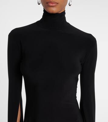High-neck jersey minidress  | Norma Kamali
