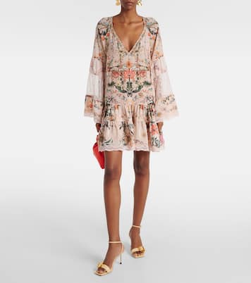 Robe en soie à fleurs et ornements | Camilla