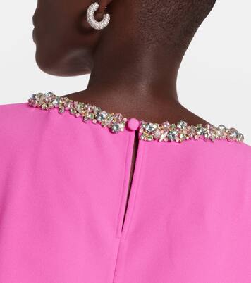 Robe longue Amarella en crêpe à ornements | Safiyaa