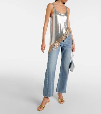 Pantoletten Jeanne 60 aus Metallic-Leder | Amina Muaddi