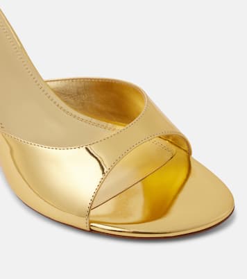 Pantoletten Jeanne 60 aus Metallic-Leder | Amina Muaddi