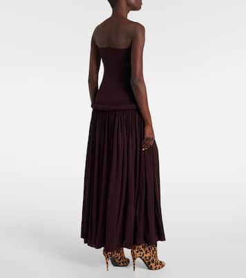Strapless gathered jersey maxi dress | Alaïa
