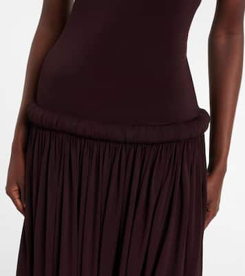 Strapless gathered jersey maxi dress | Alaïa